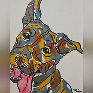 Hand Painted Dog Canvas